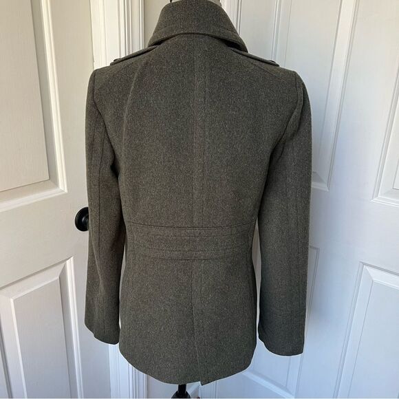 Vintage J.Crew Wool Olive Green Peacoat Medium - Picture 3 of 4